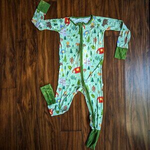 Little Sleepies Happy Campers Bamboo Zippy, 2T GUC